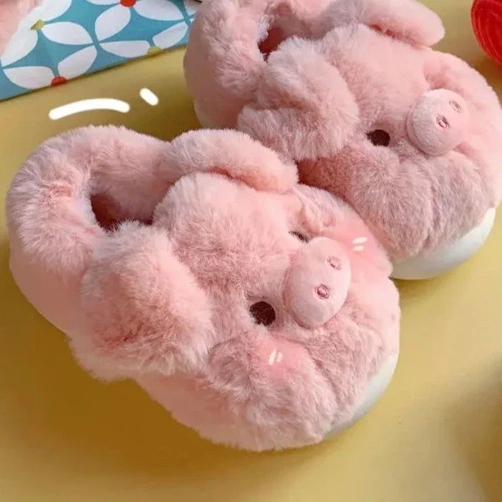 GR | Fluffy Pig Slippers