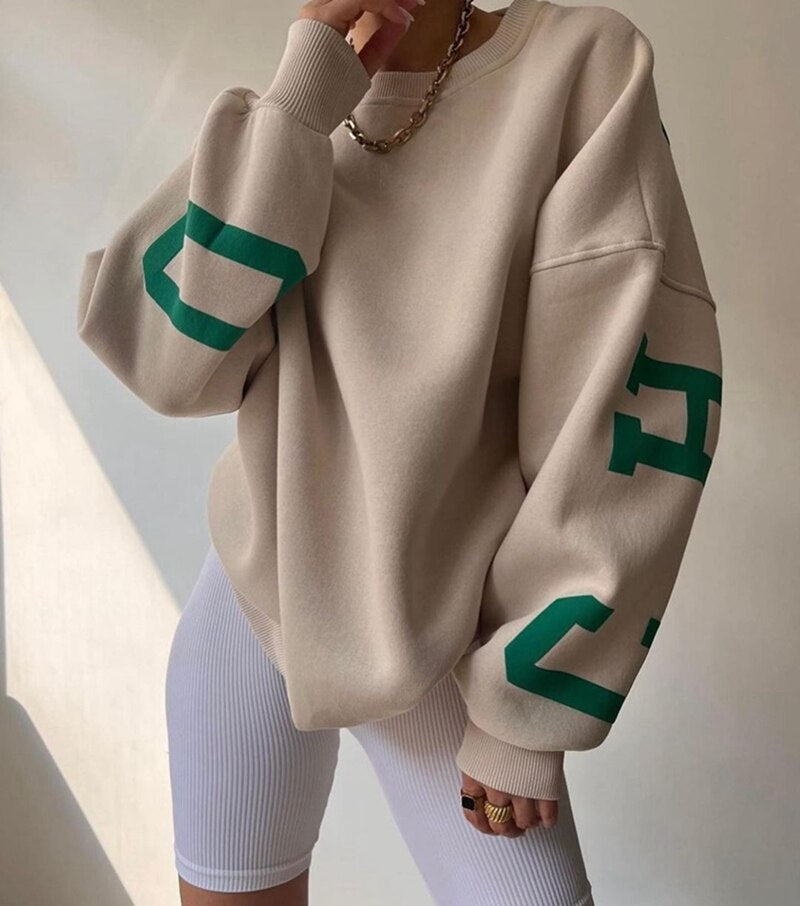 GR Long-sleeved tops O-neck hoodies 