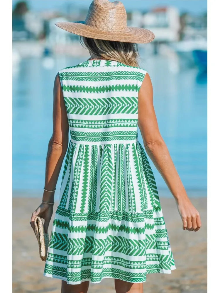 GR | Gestreiftes Midi Kleid