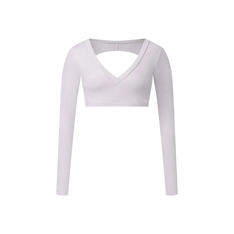 GR | Women's long-sleeved sports top with V-neck