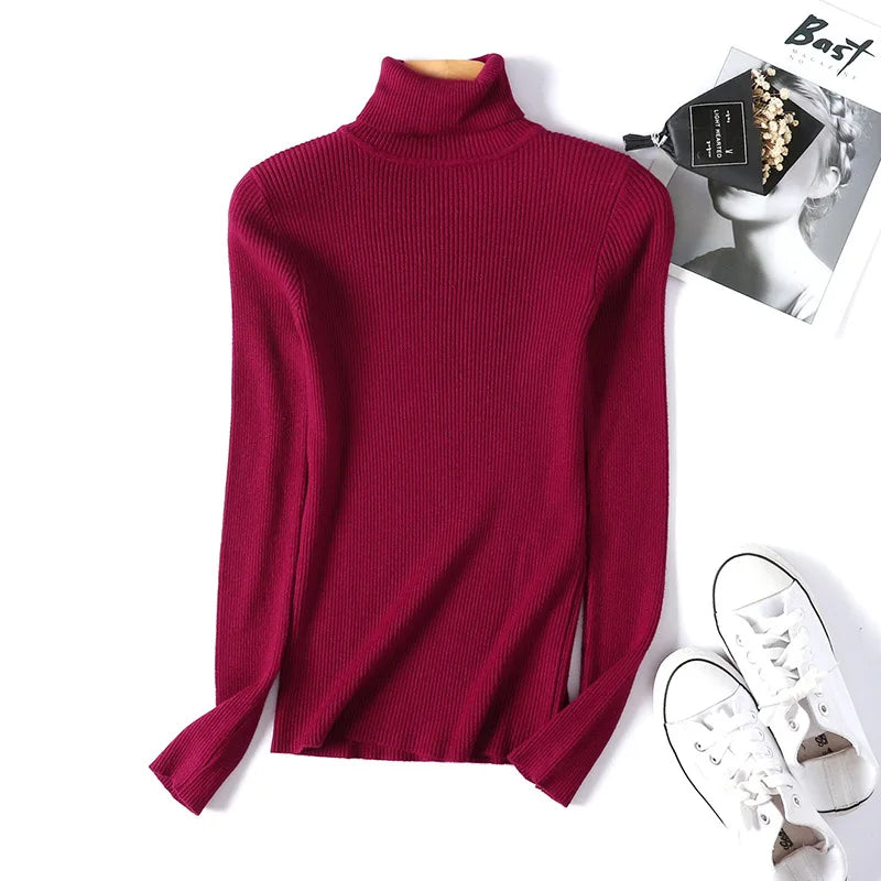 GR - Damen-Ripp-Turtleneck für elegante Raffinesse