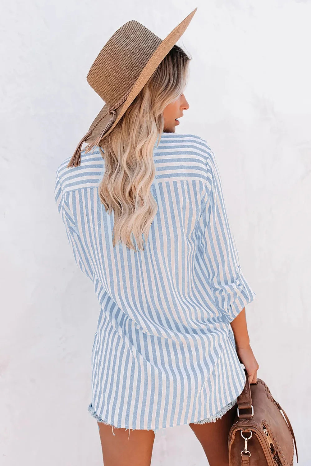 GR | Klassisch Gestreiftes Button Down Hemd Für Damen