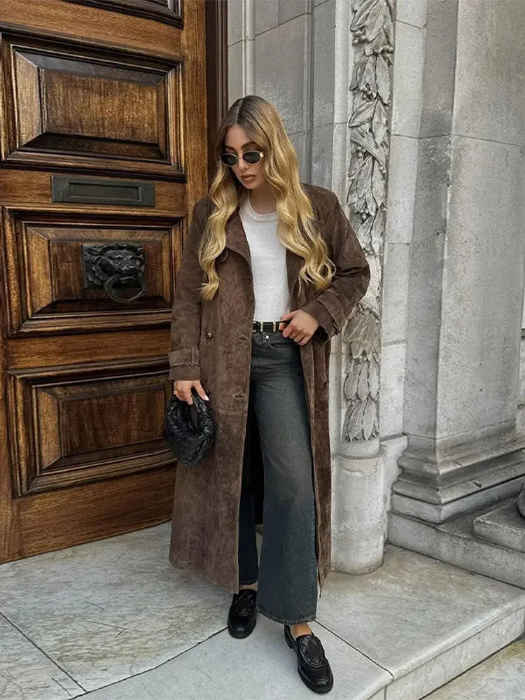 GR | Women's winter coat made of faux suede 