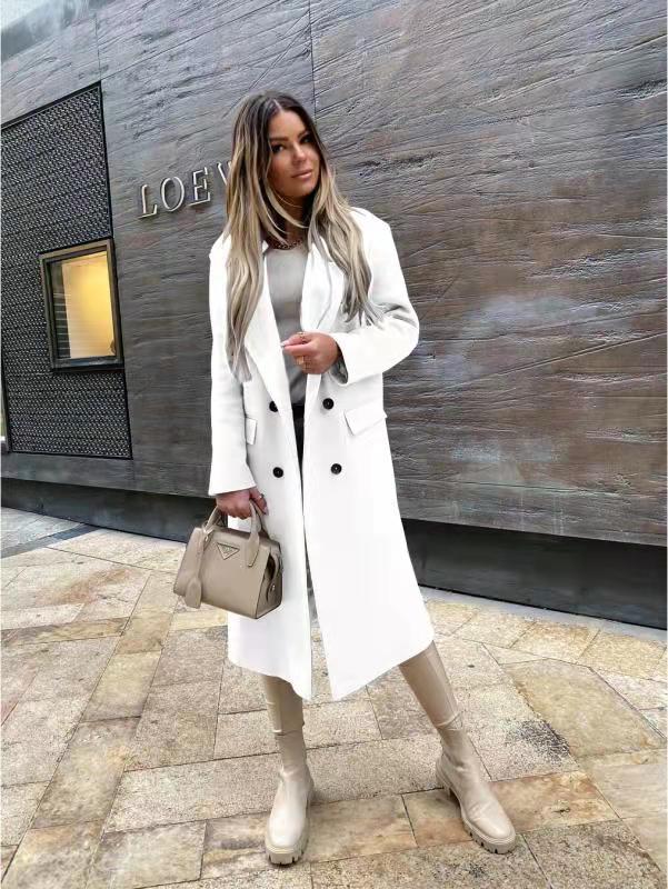 GR Attractive Autumn Wool Coat | Women's Retro Fashion Black Long Sleeve Coat