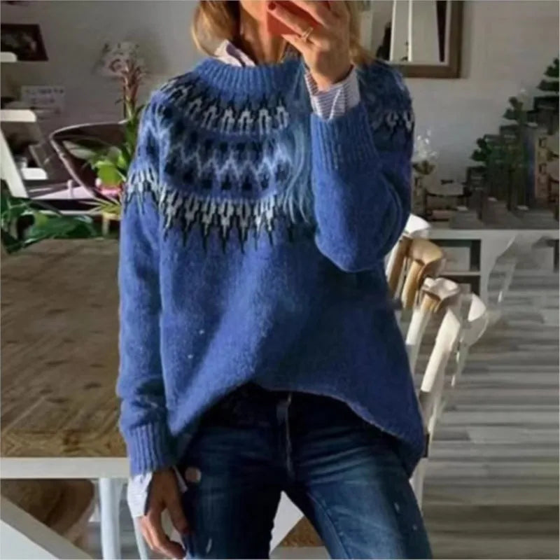 GR | Frauen Nordische Strickjacke