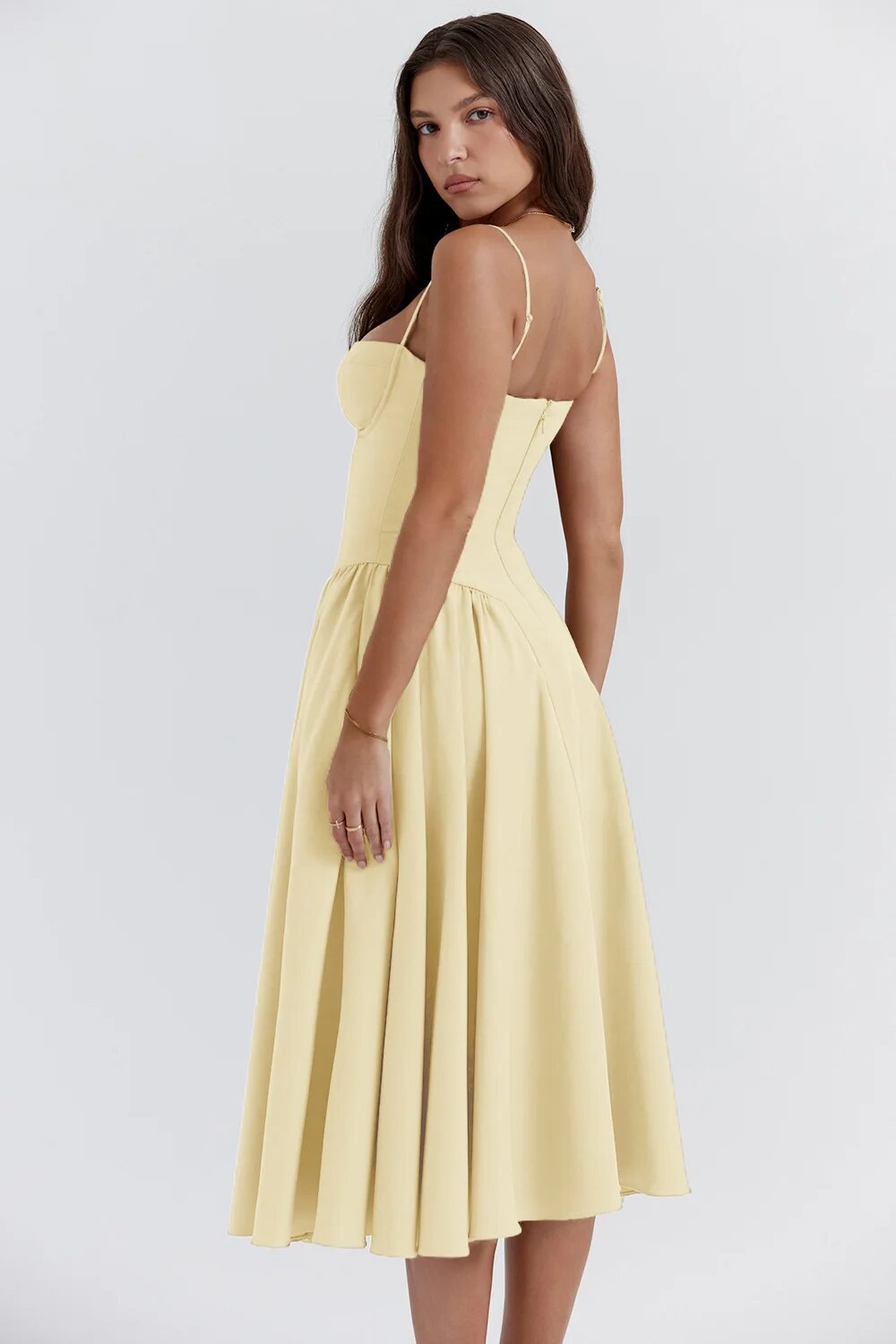 GR | Ärmelloses Midikleid Mit Korsett Passform