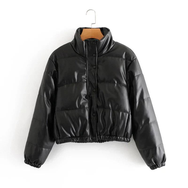 GR | Padded leather jacket for women