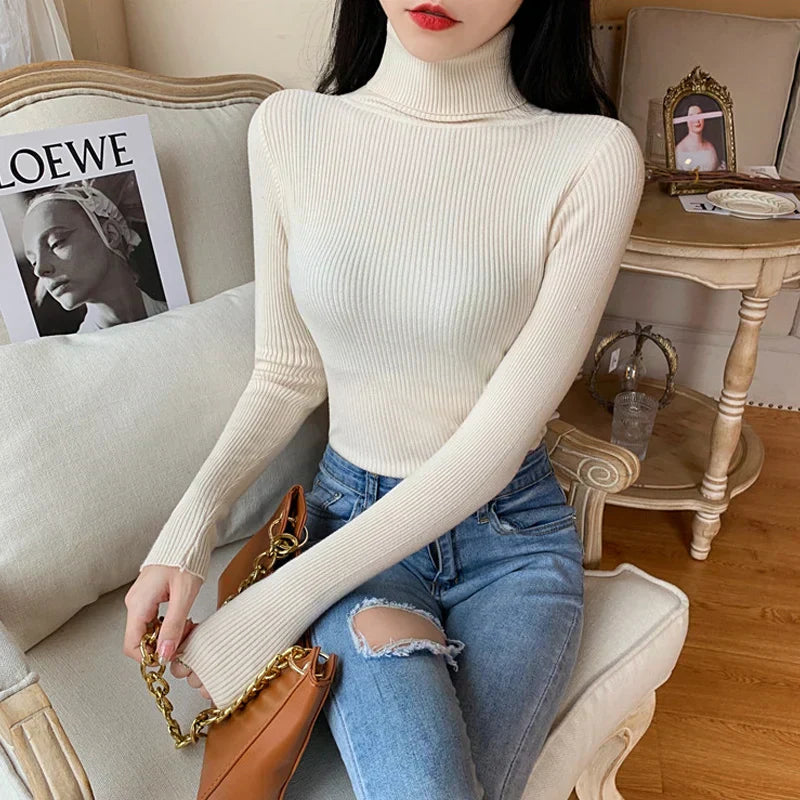 GR - Damen-Ripp-Turtleneck für elegante Raffinesse