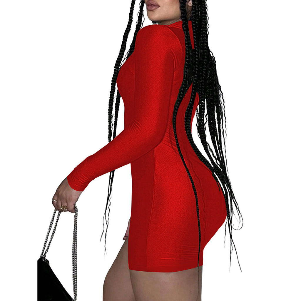 GR | Smooth emerald bodysuit with full-length zipper