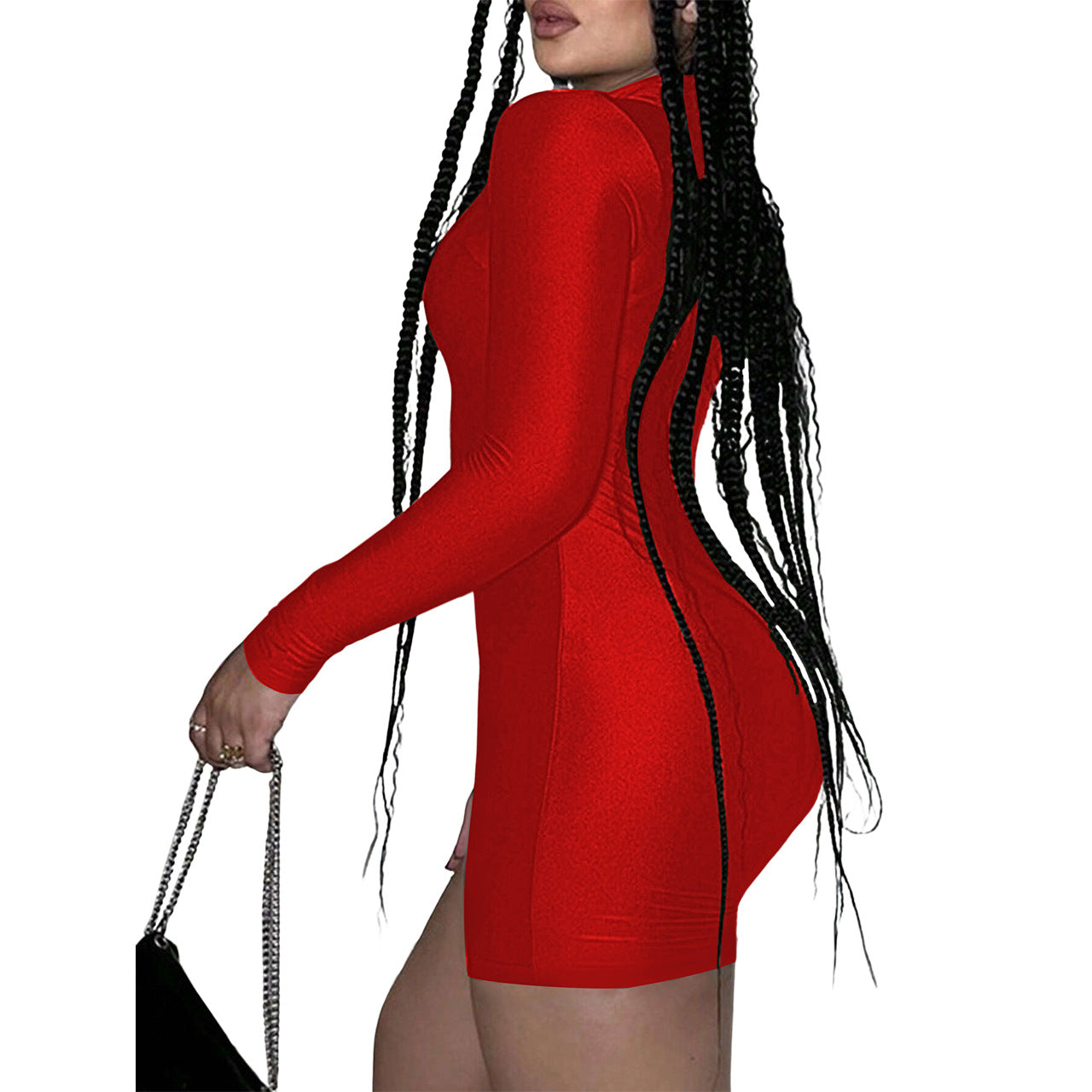 GR | Smooth emerald bodysuit with full-length zipper