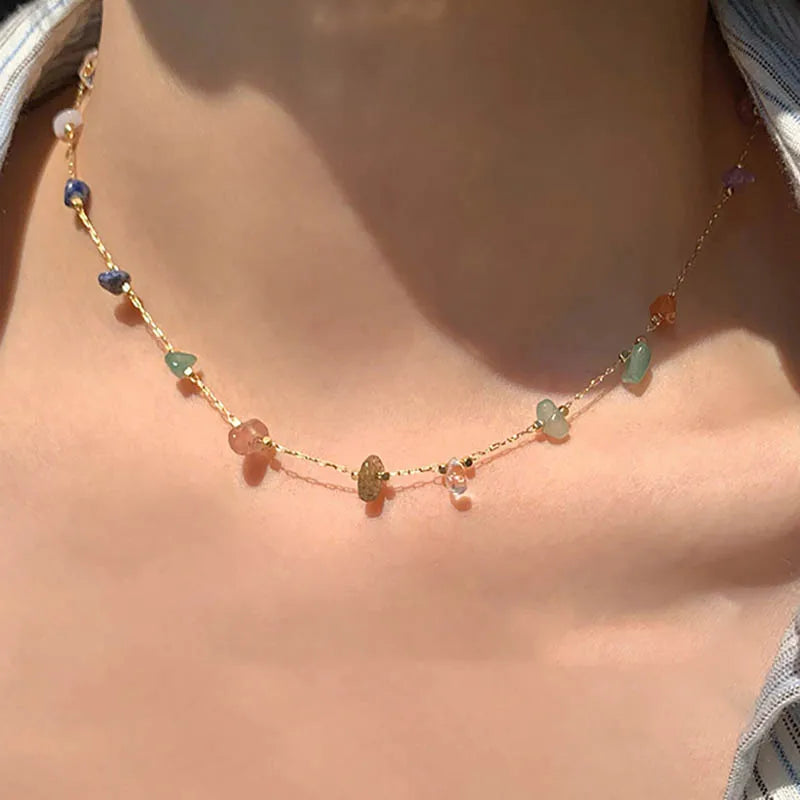 GR | Elegant natural gemstone necklace