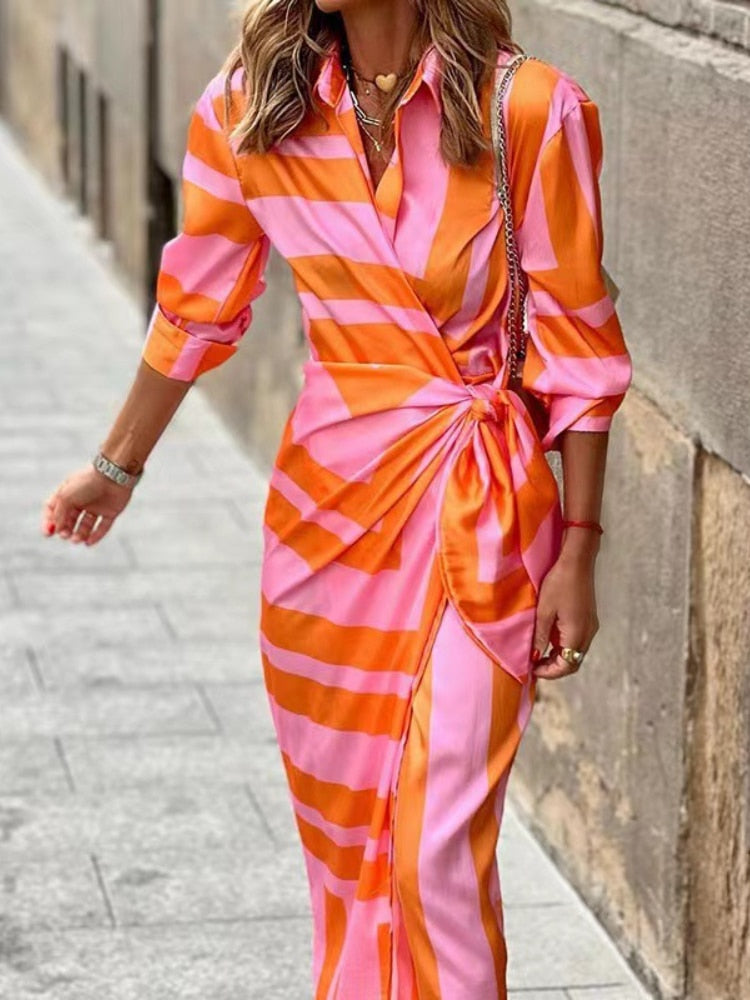 GR | Summer dress with belt and collar