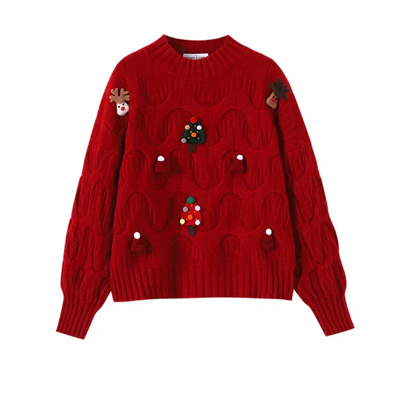 GR - Ugly Christmas Sweater - Women's Vintage Style Christmas Sweater