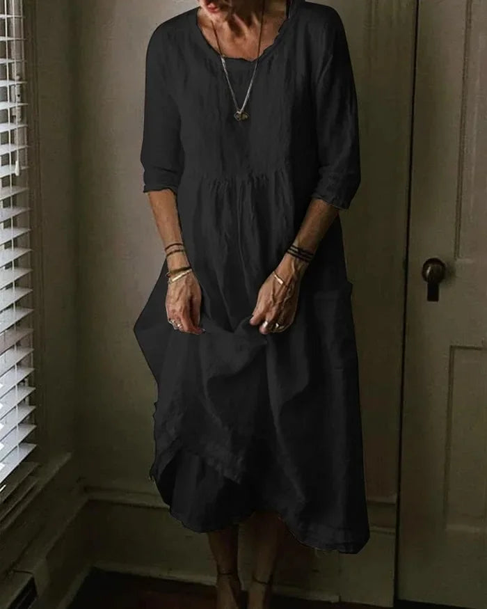 GR | Oversized cotton canvas dress for women