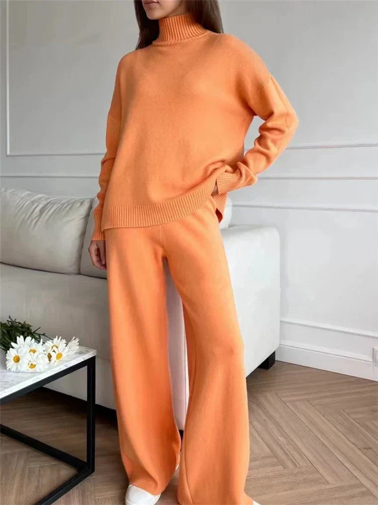 GR | 3-piece loungewear set - knitted women's sweater and trousers
