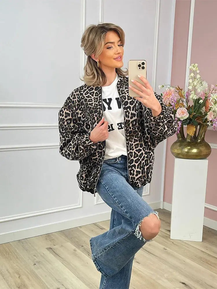 GR | Retro Long Sleeve Leopard Jacket
