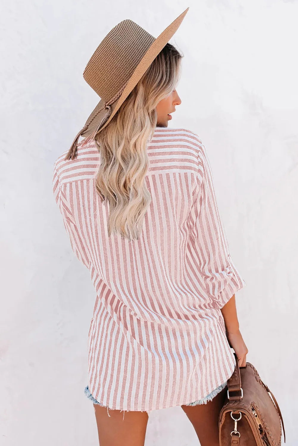 GR | Klassisch Gestreiftes Button Down Hemd Für Damen