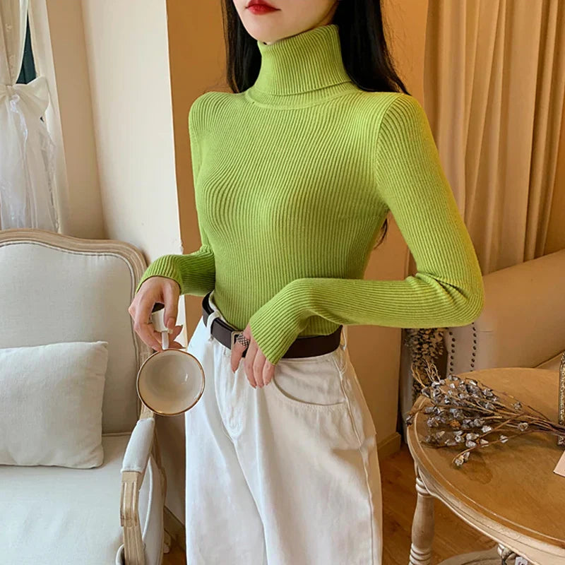 GR - Damen-Ripp-Turtleneck für elegante Raffinesse