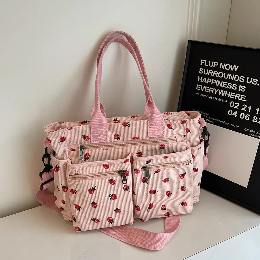 GR | Strawberry Corduroy Bag