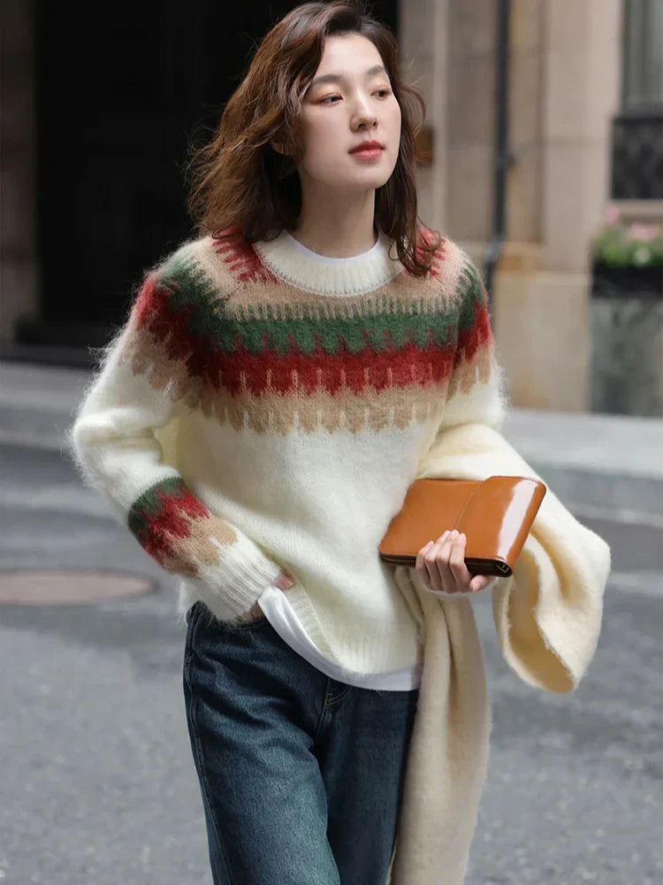 GR - Ugly Christmas Sweater - Chunky knit sweater with retro pattern