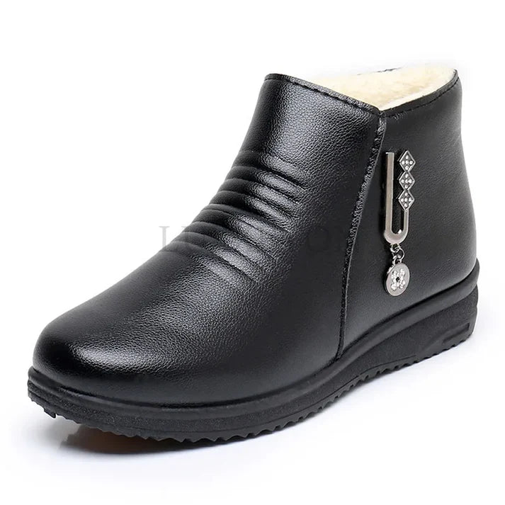 GR | Stylish Winter Black Chic Orthopedic Ankle Boots for Women 