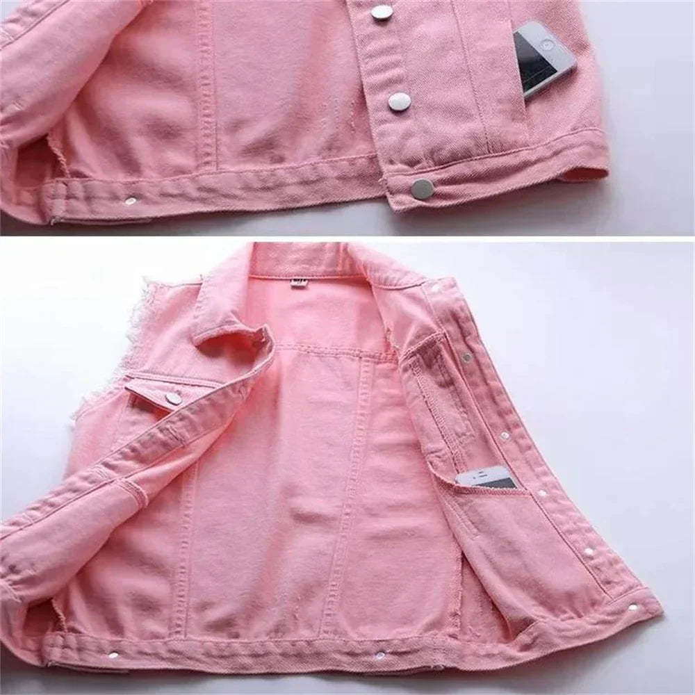 GR | Sleeveless denim vest for women in bright colors