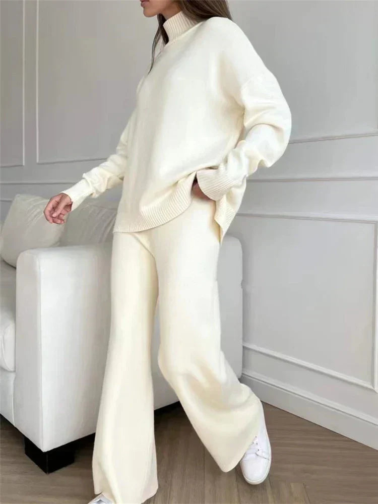 GR | 3-piece loungewear set - knitted women's sweater and trousers