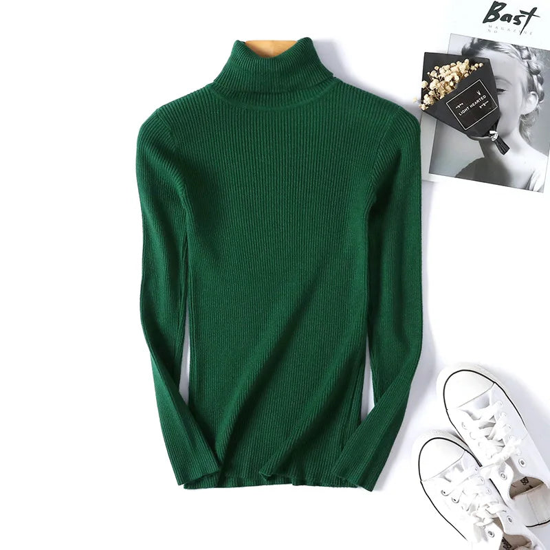 GR - Damen-Ripp-Turtleneck für elegante Raffinesse