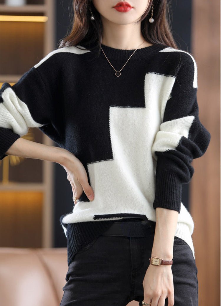 GR - Gestrickter Freizeitpullover - Damen Gemütlicher Strickpullover