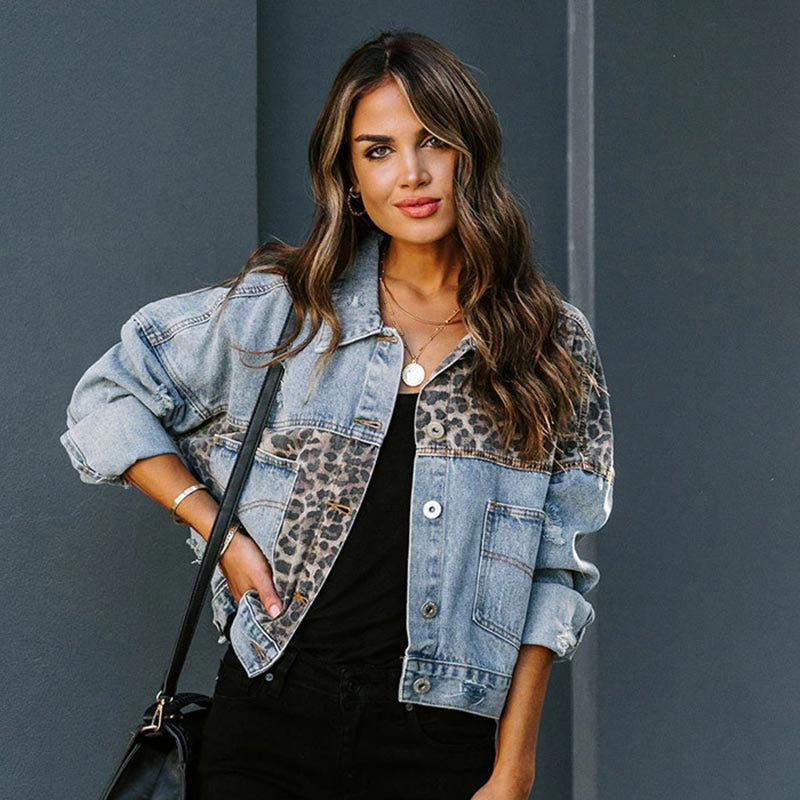 GR - Leopard denim jacket