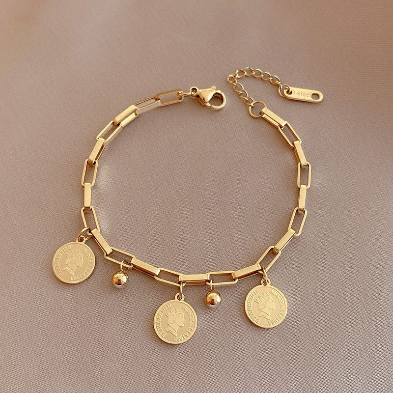GR Sparkling Freedom Bracelet | Women's Stainless Steel Round Signature Portrait Pendant