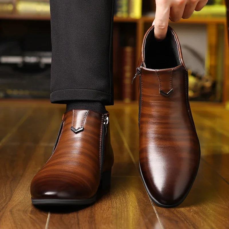 GR | Leather boots with zipper 