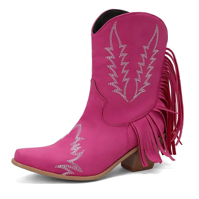GR | Cowboy ankle boots with fringe tassel