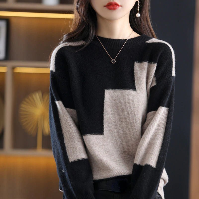 GR - Gestrickter Freizeitpullover - Damen Gemütlicher Strickpullover