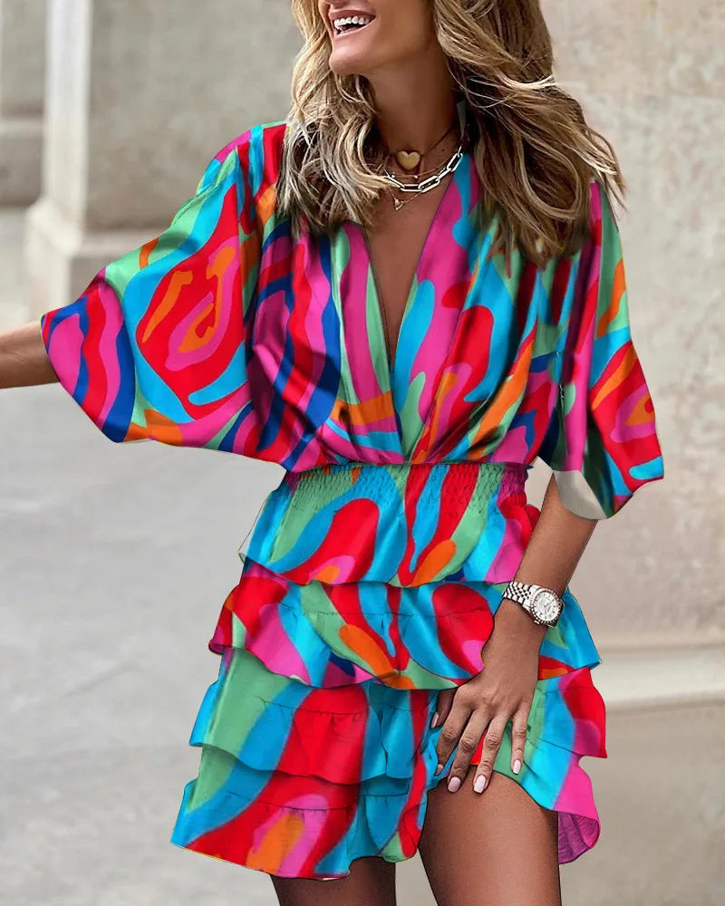 GR - Stylisches bedrucktes Minikleid