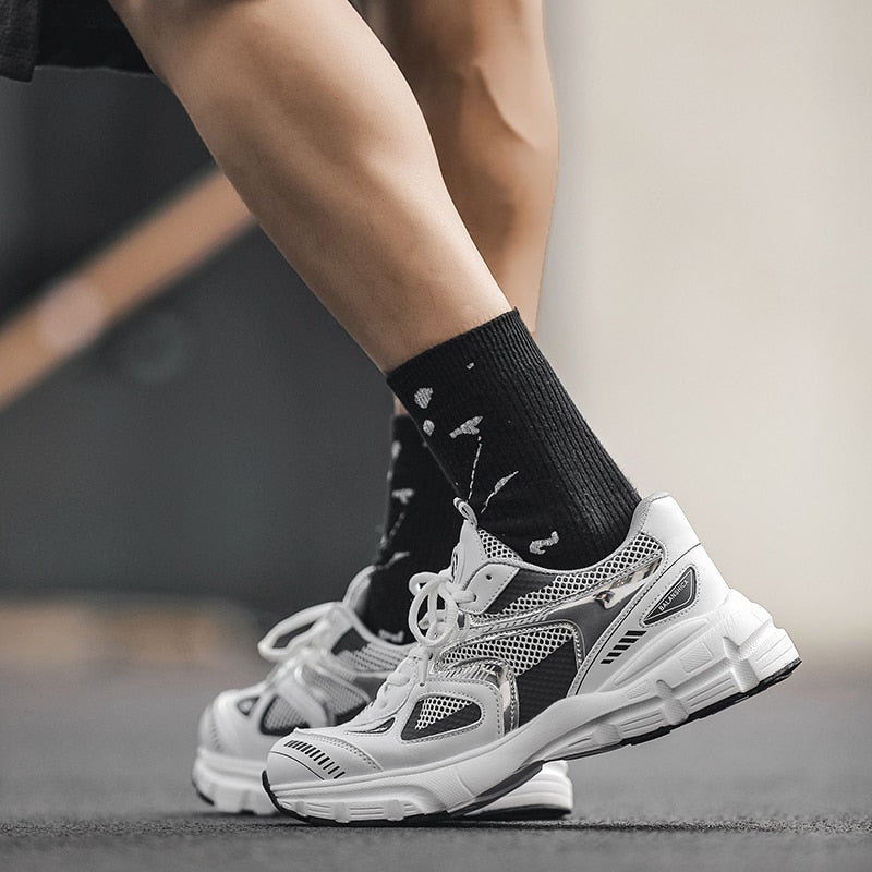 GR | Multicolored Mesh Sneakers with Thick Sole for Women