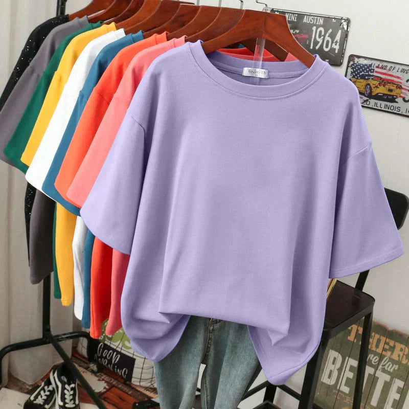 GR | Kuscheliges Baumwoll-Basic T-Shirt In Übergröße für Frauen