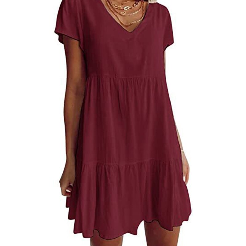 GR short-sleeved woven dress