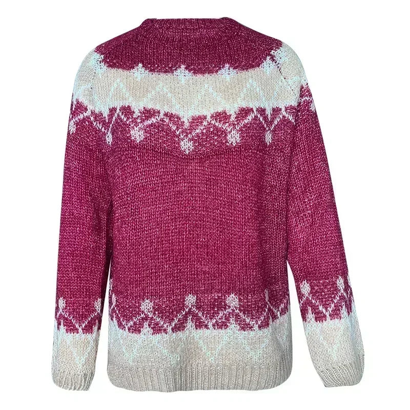 GR - Ugly Christmas Sweater - Chunky knit sweater with a cozy jacquard pattern 