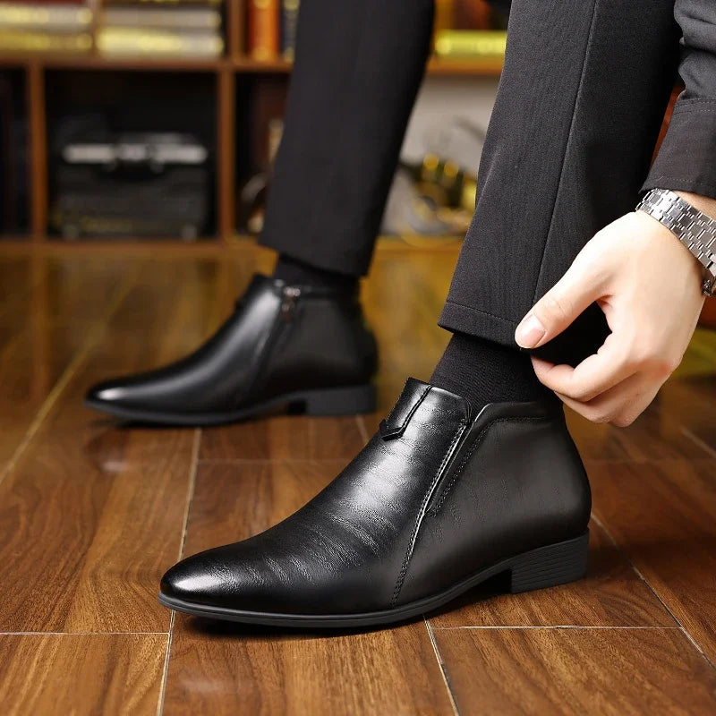 GR | Leather boots with zipper 
