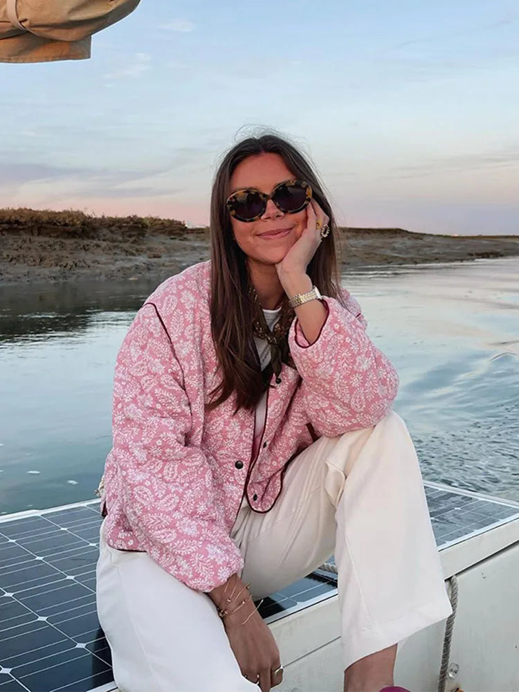 GR | Rosa Sommerjacke Mit Print