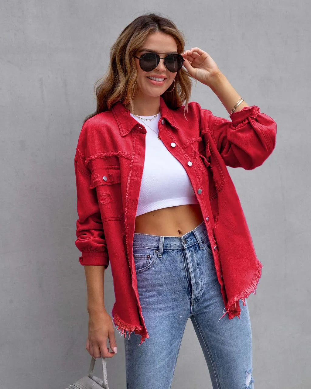 GR - Trendy spring jacket made of designer denim