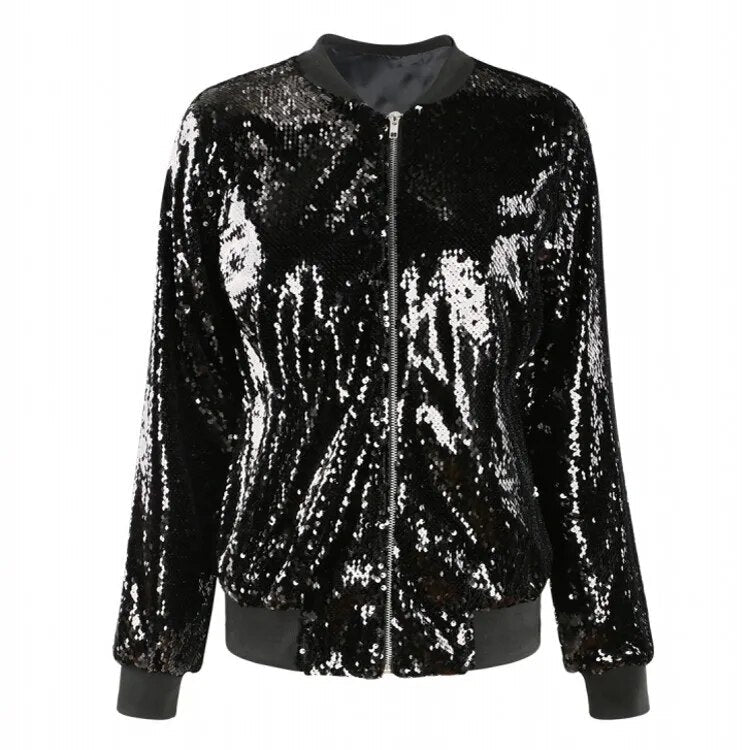 GR | Sequined coat bomber jacket