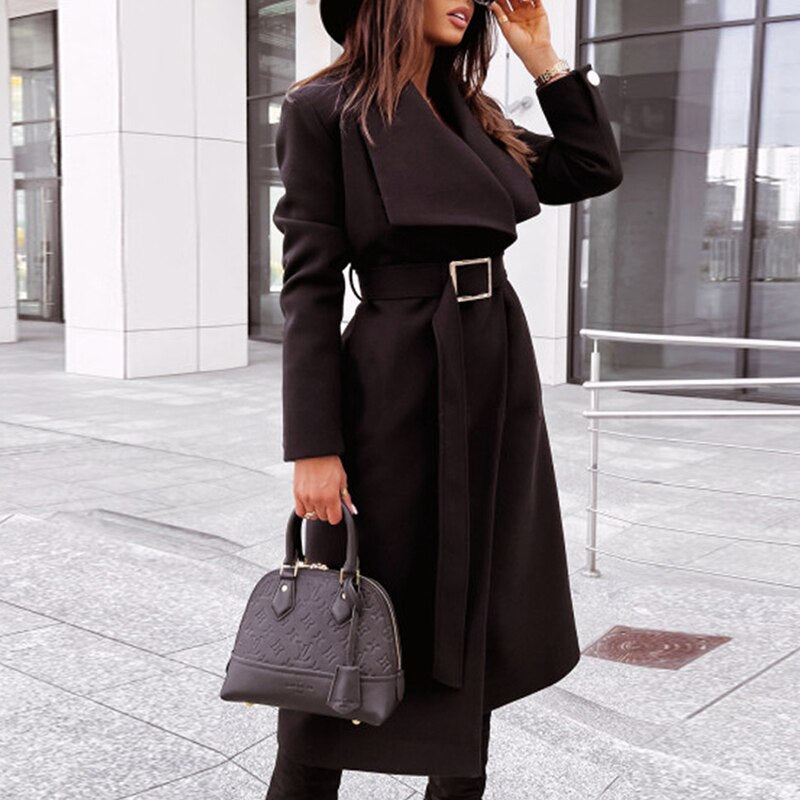 GR Elegant wool coat with belt