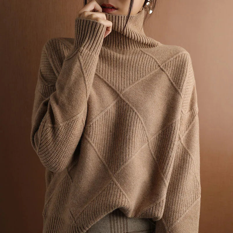 GR | ARGYLE ROLLNECK-PULLOVER