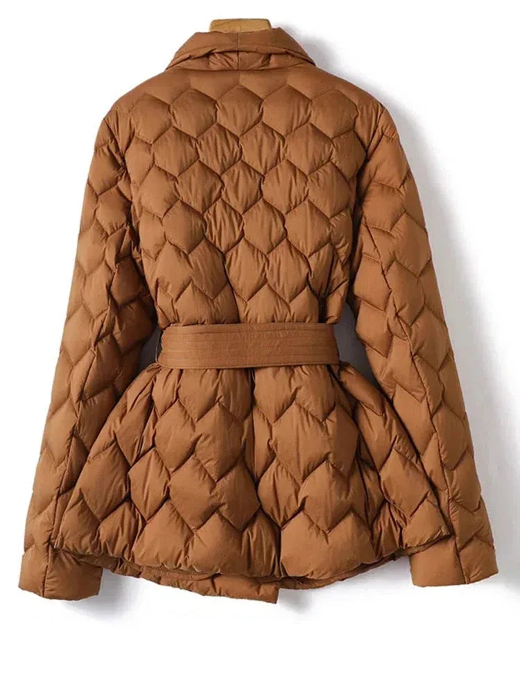 GR | Elegant down jacket with belt