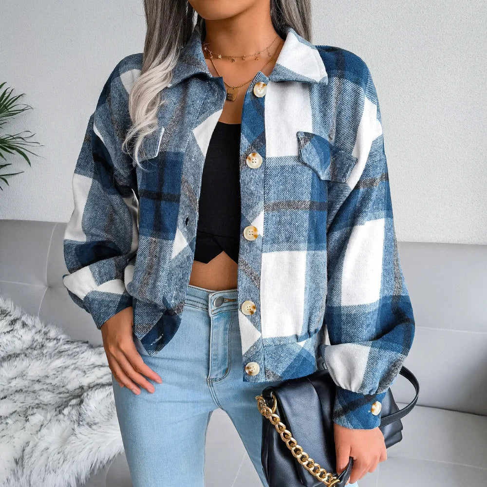 Checkered wool jacket