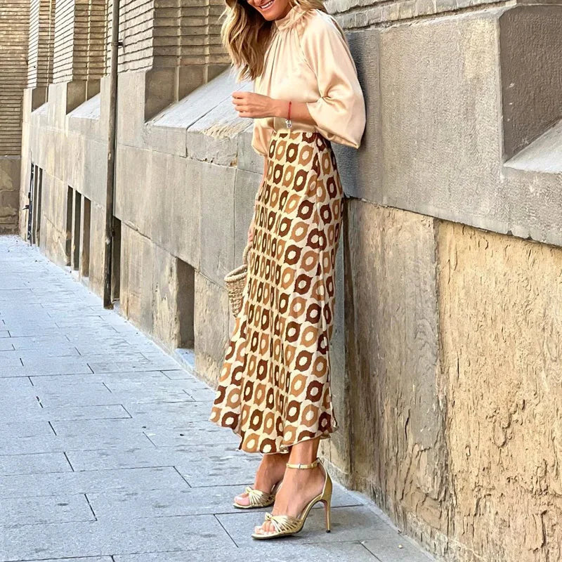 GR | Boho satin skirt