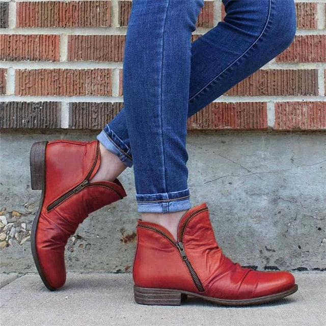 GR - Women's Zipper Ankle Boots