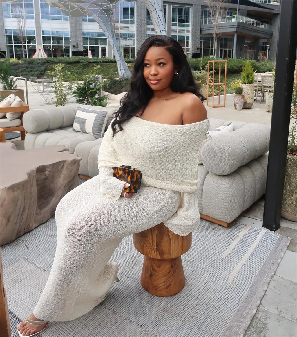 GR | Off-shoulder maxi dress for women